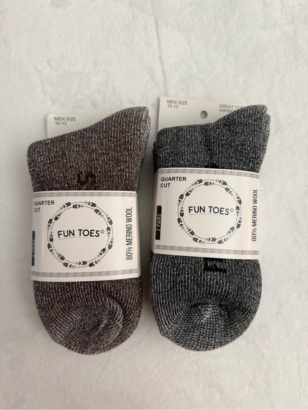 New Men’s Quarter Cut Merino Wool Socks - size 10-13